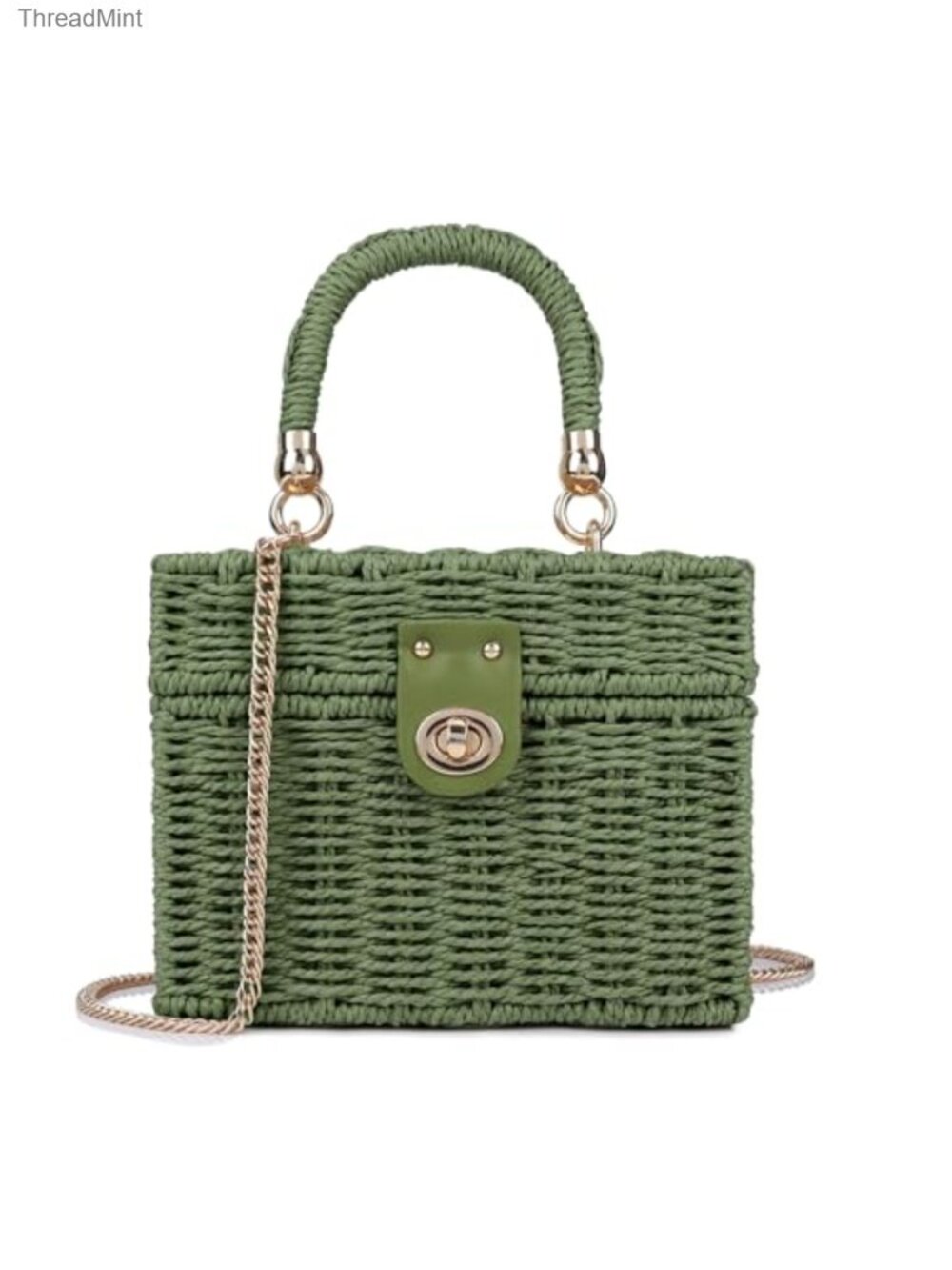 Handwoven Rattan Wicker Crossbody Shoulder Bag Straw Beach Tote Satchel with